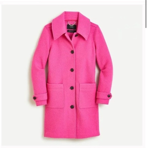J. Crew Italian Boiled Wool light Pink Wool Coat Size 0 - Picture 3 of 9
